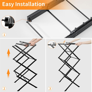 Pano.V Heavy Duty Metal Clothing Dry <b>Rack</b> Indoor Expandable Foldable Household Laundry <b>Drying</b> <b>Rack</b> for Home Bathroom - Product Image 6