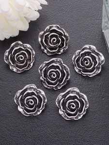 New arrival three sizes colors shank zinc alloy rose flower <strong>button</strong> for clothes - Product Image 3