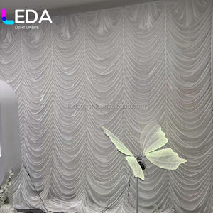 ฉากหลังผ้าไหมน้ำแข็งลายคลื่น LEDA ขนาด 10*10 ฟุต สำหรับตกแต่งงานวันเกิด งานแต่งงาน และเวที - Product Image 2