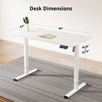 Bureau assis-debout ergonomique blanc 120x60cm (48x24) pour bureau à domicile, fabriqué au Vietnam