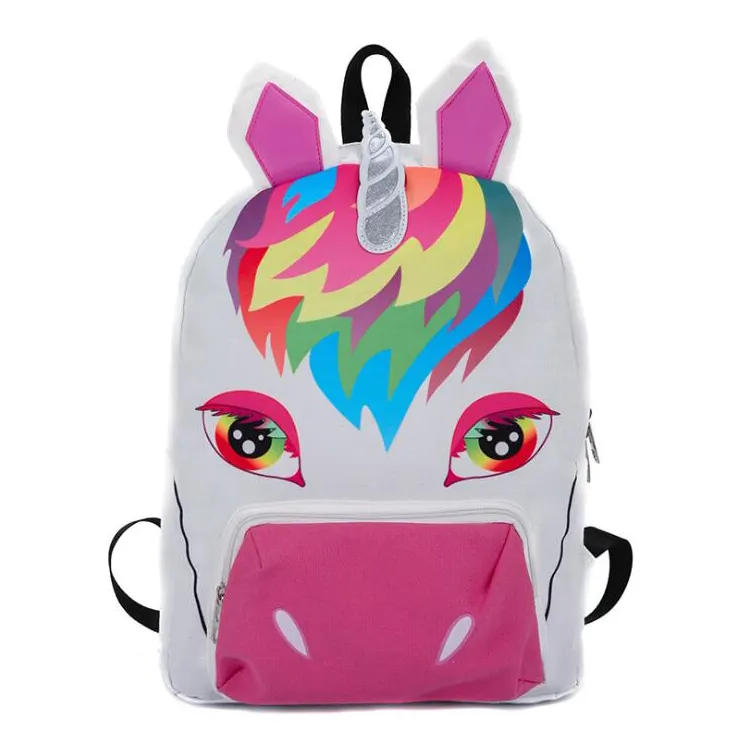 Backpack Book Bag School Bag Print Durable Canvas Cute 3D for Teenage Girl Waterproof Polyester Fashion Unisex Zipper   Hasp