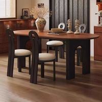 Ensemble de table à manger ovale moderne et luxueux de style nordique - Portable, imperméable, écologique, durable, en bois, pour un usage domestique