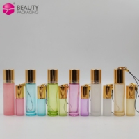Flacon à bille en verre pour huile corporelle et soin de la peau, 5 ml et 10 ml, avec porte-clés