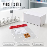 Sac de transport sécurisé pour échantillons médicaux à usage unique avec tampon absorbant pour laboratoire/hôpital/cliniques
