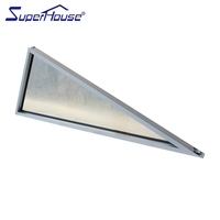 Fenêtre et porte coupe-vent en aluminium, triangle fixe, résistance aux chocs, fenêtres en verre de forme spéciale
