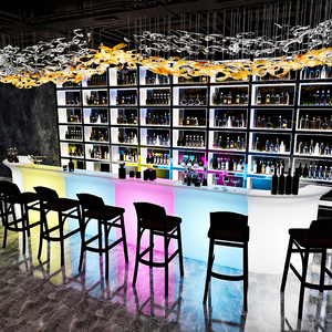 ชุดโต๊ะบาร์ขนาดใหญ่ไฟ LED ทันสมัยสำหรับกลางแจ้งใช้งานได้กับโต๊ะบาร์เฟอร์นิเจอร์พลาสติกพร้อมชุดประกอบฟรี - Product Image 3