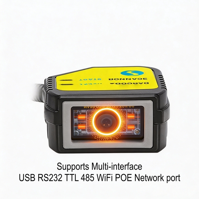 Embedded Barcode Scanner Multi-interface with USB RS232 TTL 485 WiFi and POE Network Port 0-200m Communication Distance
