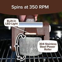 Brosse électrique pour barbecue domestique - avec lumières LED et moteur sans balais - Petit appareil ménager rechargeable