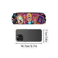 Trousse à crayons en tissu imprimé cartes de tarot pour garçons et filles - Meilleur cadeau, design de dessin animé 2D, fournitures scolaires