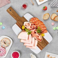 Usine de Jiangxi Jiujiang planche à découper en marbre bois d'acacia en gros, assiette de fête de planche de charcuterie personnalisée