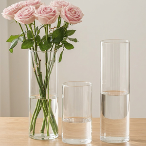 <span class=keywords><strong>Vase</strong></span> <span class=keywords><strong>en</strong></span> <span class=keywords><strong>verre</strong></span> créatif cylindrique droit, grande taille, <span class=keywords><strong>en</strong></span> <span class=keywords><strong>verre</strong></span> borosilicate épais, pour décoration - Product Image 3