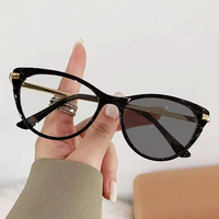 Lunettes de lecture pour filles, petites, en plastique métallique, œil de chat, transparentes, anti-reflet, anti-lumière bleue