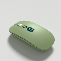 Ratón Óptico Inalámbrico Recargable de Modo Dual con Pantalla de Visualización de Energía, Interfaz USB/Tipo-C para PC/Laptop, Oficina y Juegos