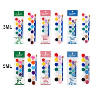 Xin Bowen Set di Pittura Acrilica <span class=keywords><strong>con</strong></span> Motivi Cartoon, 5ML, Colori Metallici/Macaron o <span class=keywords><strong>Acrilici</strong></span>, 12 Colori in 2 Strisce <span class=keywords><strong>con</strong></span> 2 Pennelli - Product Image 2