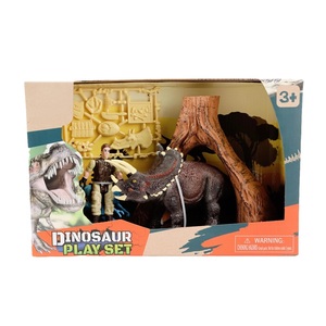 Juego de dinosaurio simulado con figura de plástico, accesorios de madera, mundo Animal, juguete educativo para edades tempranas para niños - Product Image 1