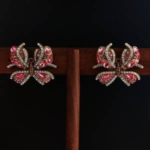 <span class=keywords><strong>Orecchini</strong></span> a Perno Lineari a Forma di Cuore in Zirconio Colorato Verde-Rosa, Stile Europeo e Americano, Alla Moda, Leggeri - Product Image 1