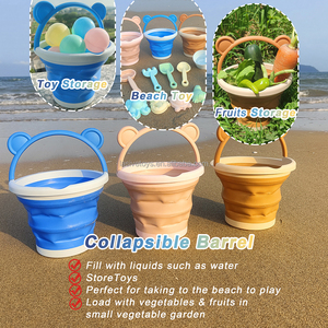 LASIVE TOYS Seau pliable non toxique <span class=keywords><strong>à</strong></span> bords lisses, moules de <span class=keywords><strong>bac</strong></span> <span class=keywords><strong>à</strong></span> <span class=keywords><strong>sable</strong></span> durables, matériau sûr, ensemble complet, jouets de plage mignons - Product Image 6