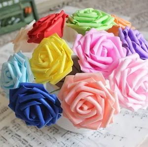Diy Pernikahan Bouquet Cady Kotak Dekorasi 8 Cm Bunga PE Busa Rose dengan Rod