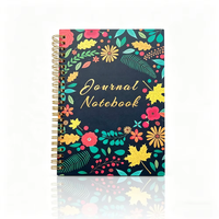 Carnet de notes à spirale personnalisé avec logo imprimé, motif floral, couverture en papier A5 A6 B5, agenda, cadeau promotionnel, vente en gros, 80 feuilles