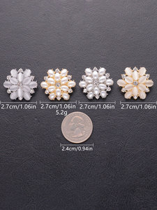 Nhà Máy Bán Buôn Mới Thời Trang Giả Ngọc Trai Dát <span class=keywords><strong>Rhinestone</strong></span> Nút Áo Sơ Mi Kim Loại Nút Xuống Áo Sơ Mi Phụ Nữ Cho Quần Áo - Product Image 5