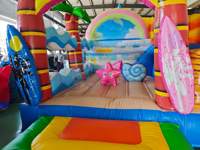 Structure gonflable commerciale pour plage, toboggan combiné, aire de jeux gonflable pour enfants, personnalisable, durable, en PVC, pour extérieur