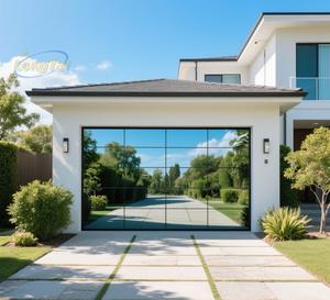LongTai Design moderne <span class=keywords><strong>porte</strong></span> <span class=keywords><strong>de</strong></span> <span class=keywords><strong>Garage</strong></span> en verre sans cadre miroir réfléchissant intégration sans couture pour Villas <span class=keywords><strong>de</strong></span> luxe en alliage d'aluminium - Product Image 5