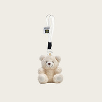 Nouveaux porte-clés et pendentifs de sac en peluche super douce, motif panda mignon et ours de dessin animé, pour anniversaire de fille