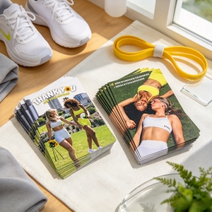 Individuell bedruckte Dankeskarte in Vollfarbe, CMYK-Vollfarbdruck im Postkarten-Stil, Einlegekarte für E-Commerce-Marken, Bekleidungsverpackungen, Geschenke - Product Image 1