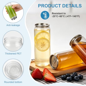 ขวดน้ำผลไม้ PET ขนาด 500 มล. พร้อมฝาเปิดง่ายอะลูมิเนียม  โลโก้ปรับแต่งได้ - Product Image 3