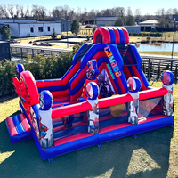 Château gonflable pour enfants sur le thème du chien, personnalisé, avec toboggan, Fun City et aire de jeux