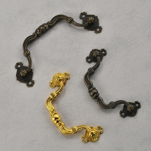European-Style Bronze-Finish Hardware Pull No-Drill Vintage <strong>Small</strong> <strong>Drawer</strong> Pull for Dresser Kitchen on <strong>Small</strong> Wooden Box Packaging - Product Image 5