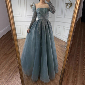 Serene Hill LA72991A Abito da Sera Turchese a Linea A con <span class=keywords><strong>Glitter</strong></span> e <span class=keywords><strong>Maniche</strong></span> <span class=keywords><strong>Lunghe</strong></span>, <span class=keywords><strong>Vestito</strong></span> Formale da Cerimonia per Donne 2025 - Product Image 4