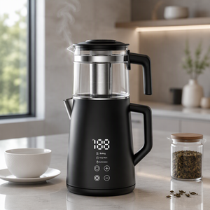 <span class=keywords><strong>Bollitore</strong></span> <span class=keywords><strong>Elettrico</strong></span> in Vetro per Tè <span class=keywords><strong>con</strong></span> <span class=keywords><strong>Infusore</strong></span>, Controllo Digitale della Temperatura, Funzione Mantenimento Calore, per Casa e Uso Commerciale, Supporto OEM - Product Image 1