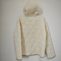 Chaqueta de Invierno Casual Acolchada con Capucha y Cierre de Cremallera para Mujer, Estilo Europeo Americano, Ecológica, Transpirable, de Manga Larga y Estampada