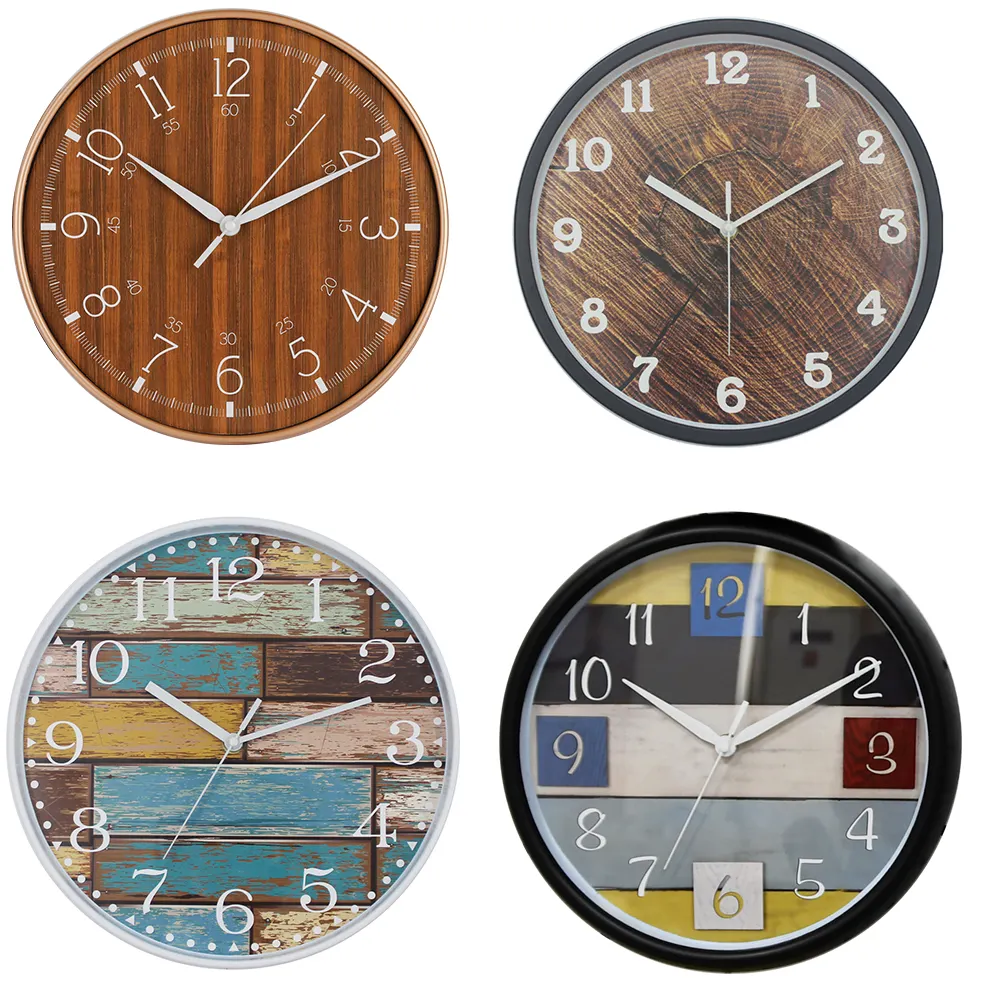 12インチ30CMカラフルな印刷壁掛け時計モダンな装飾時計サポート卸売と小売時間時計カスタマイズされたダイヤルを受け入れる