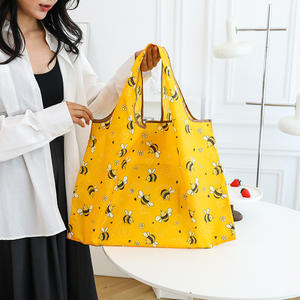 Grand sac de courses pliable portable à motif de dessin animé, sac d'épicerie grande capacité, sac à main écologique en PLA - Product Image 3