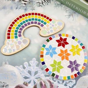 <b>Mosaic</b> Wooden Base Bamboo Wood Groove Base Blank White Blank Children's Handicraft Art Material Succulent Base Tray Wooden Blank - Product Image 2