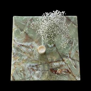 Table basse et table gigogne en pierre d'onyx verte carrée, artisanat indien, vente en gros, agate naturelle moderne, meuble de chevet, comptoir, bureau - Product Image 3