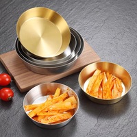 Bol rond coréen en acier inoxydable 304 brossé, petit plat d'accompagnement empilable pour kimchi, cornichons, sauces, apéritifs, restaurant, maison