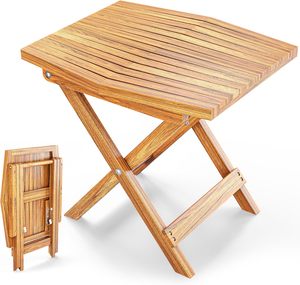 <span class=keywords><strong>Mesa</strong></span> Auxiliar Plegable <span class=keywords><strong>de</strong></span> Madera para Exteriores, Resistente a la Intemperie, <span class=keywords><strong>Mesa</strong></span> Pequeña para Patio, Porche, Piscina, Jardín, Balcón - Product Image 1