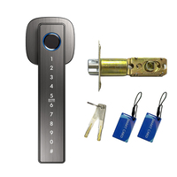 Serrure de porte intelligente Hifocus en bois avec clé, empreinte digitale et clavier numérique, déverrouillage via l'application Tuya, option de stockage de données sur carte mémoire