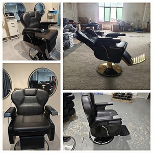 Sedia da Parrucchiere Nera Moderna Poggiapiedi Nero Reclinabile Robusta Confortevole ed Elegante Sedia da <span class=keywords><strong>Barbiere</strong></span> per Salone di Bellezza - Product Image 5