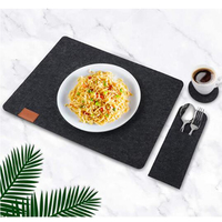 Tapis de table de salle à manger en feutre noir non tissé pour table de mariage