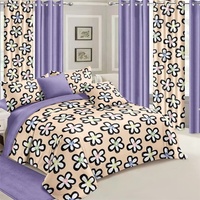 Collection de literie de luxe en gros, design 6 pièces, ensemble de draps, housse de couette et rideaux assortis
