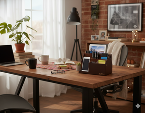 Organizador de Escritorio de Dos Niveles para CFO, Bandeja de Cuero Sintético Gris, Accesorios de Oficina para Mujer, Clasificador de Correo y Buzón de Correo de <span class=keywords><strong>Gefu</strong></span> - Product Image 6