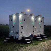 Remorque WC mobile de luxe climatisée à 4 postes, fabriquée sur mesure en Chine, pour extérieur, toilettes portables