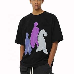 Personnalisé Designer 100% Coton Hommes à Manches Courtes Street Wear T-Shirt O-Neck Tricoté avec Lettre Motif T-Shirt Fabricants - Product Image 2