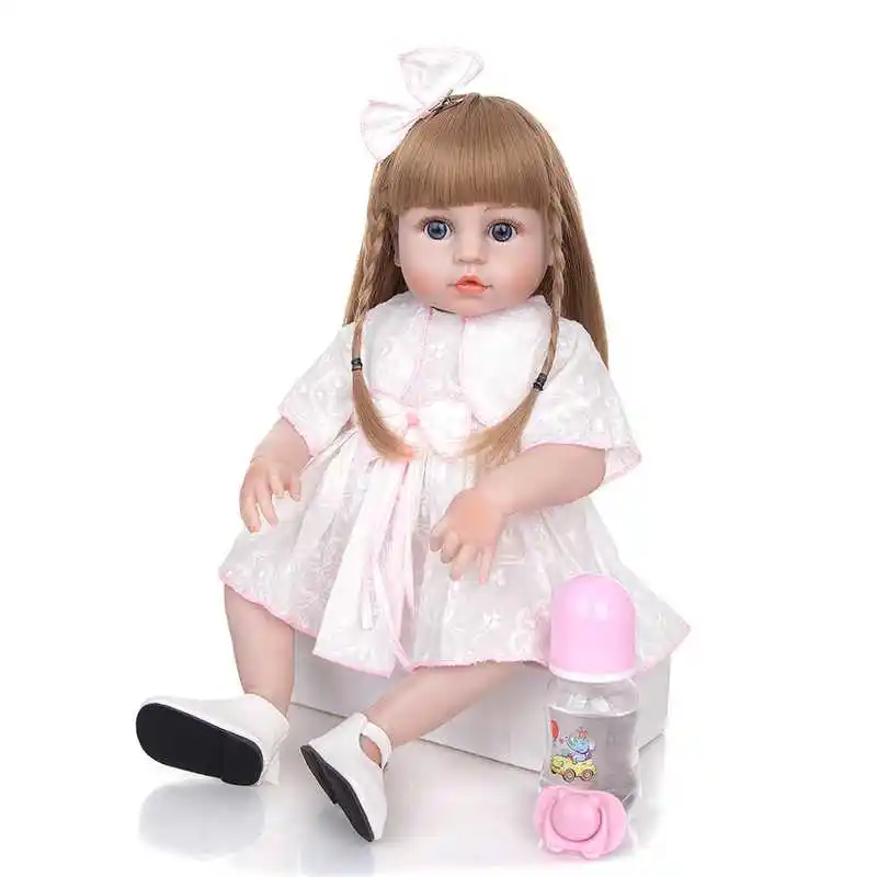 19 Inch Hot Sell Handmade Girl Toy Silicon Material Life-like Cute Baby Doll Full Silicone Dolls For Children