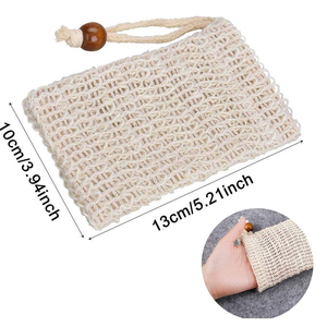 100% Natural Handmade Jute Soap Saver Bag Zero Waste Skin Exfoliating Soap Mesh Pouch - Product Image 3