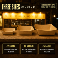 Barquettes jetables pour les vendeurs de nourriture de rue, barquettes en papier kraft résistantes à l'huile pour les anneaux d'oignon, le tempura et les snacks frits à emporter